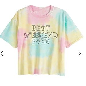 Best Weekend Ever crop tee